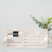 Luxe moderne gouden folie cadeaubon/certificaat (Staand voorkant)