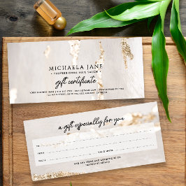 Luxe Moderne Gouden Folie Cadeaubon/Certificaat