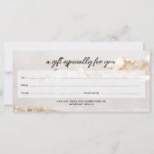 Luxe moderne gouden folie cadeaubon / voucher (Achterkant)