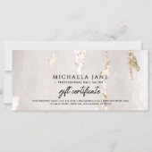 Luxe moderne gouden folie cadeaubon / voucher (Voorkant)