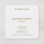 Luxe moderne gouden look Monogram Initiaal Sjabloo Vierkante Visitekaartje (Achterkant)