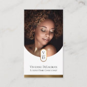 Luxe Moderne Gouden Monogram Kapper Salon Visitekaartje (Voorkant)