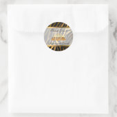 Luxe Moderne Gouden Tijger Voeg Uw Tekst Toe Ronde Sticker (Tas)