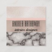 Luxe, moderne goudoliesmarmer van Roos Vierkante Visitekaartje (Voorkant)