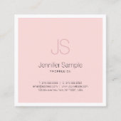 Luxe moderne grafische afbeelding ontwerp roze afb vierkante visitekaartje (Voorkant)