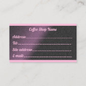 Luxe moderne, gratis roze koffie visitekaartje (Achterkant)