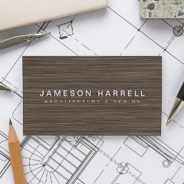 Luxe moderne houten architect, meubelontwerper visitekaartje