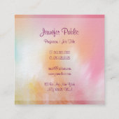 Luxe, moderne kleurrijke Abstracte Art Sjabloon Tr Vierkante Visitekaartje (Achterkant)