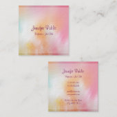 Luxe, moderne kleurrijke Abstracte Art Sjabloon Tr Vierkante Visitekaartje (Voorkant / Achterkant)