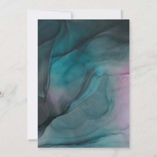 Luxe moderne marmeren bruids douche uitnodiging (Achterkant)