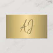 Luxe moderne metallic goud zand monogrammed visitekaartje (Voorkant)