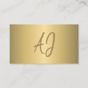 Luxe moderne metallic goud zand monogrammed visitekaartje