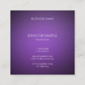 Luxe moderne minimalistische elegante Paarse Sjabl Vierkante Visitekaartje (Achterkant)