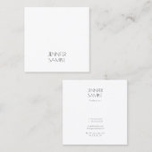 Luxe, moderne, minimalistische elegante Sjabloon E Vierkante Visitekaartje (Voorkant / Achterkant)
