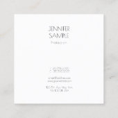 Luxe, moderne, minimalistische elegante Sjabloon E Vierkante Visitekaartje (Achterkant)