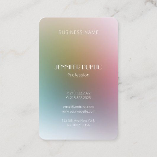 Luxe moderne monogram kleurrijke Sjabloon elegant Visitekaartje (Achterkant)