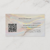 Luxe moderne opaalsteen mineraal goud QR-code Visitekaartje (Achterkant)