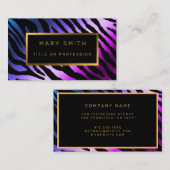 Luxe moderne Paarse tijger voegt Jouw tekst toe Visitekaartje (Voorkant / Achterkant)