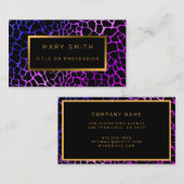 Luxe moderne Paarse tijger voegt Jouw tekst toe Visitekaartje (Voorkant / Achterkant)