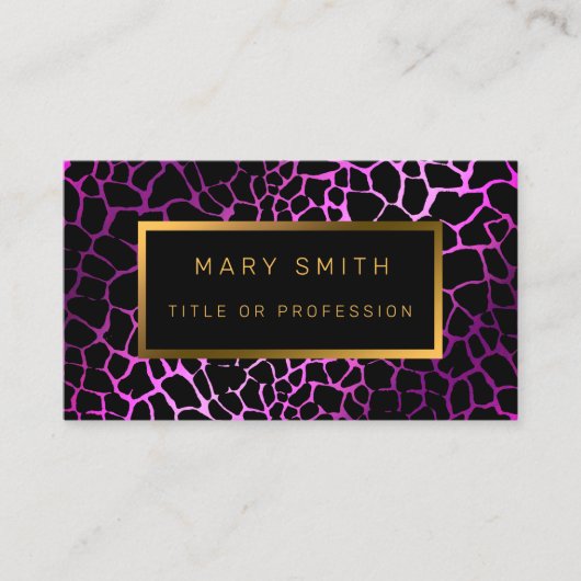 Luxe moderne roze tijger voegt Jouw tekst toe Visitekaartje (Voorkant)