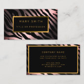 Luxe moderne roze tijger voegt Jouw tekst toe Visitekaartje (Voorkant / Achterkant)