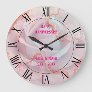 Luxe moderne roze zacht mint goud collectie grote klok