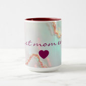 Luxe moderne roze zachte mint goud collectie mok (Midden)