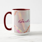 Luxe moderne roze zachte mint goud collectie mok (Links)