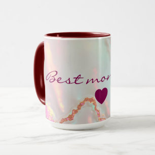 Luxe moderne roze zachte mint goud collectie mok