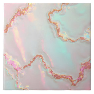 Luxe Moderne Roze Zachte Mint Goud Collectie Tegeltje