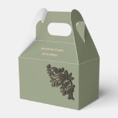 Luxe Moderne Sage groen & faux goud metallic Bedankdoosjes (Voorkant Zijde)