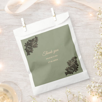 Luxe Moderne Sage groen & faux goud metallic Bedankzakje