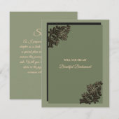 Luxe Moderne Sage groen goud bruidsmeisje voorstel Kaart (Voorkant / Achterkant)