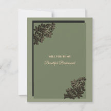 Luxe Moderne Sage groen goud bruidsmeisje voorstel