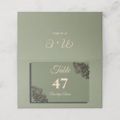 Luxe Moderne Sage groen & goud faux metallic Plaatskaartje (Buitenkant ongevouwen)