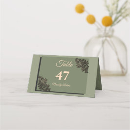 Luxe Moderne Sage groen & goud faux metallic Plaatskaartje