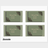 Luxe Moderne Sage groen & goud faux metallic Rechthoekige Sticker (Vel)