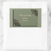 Luxe Moderne Sage groen & goud faux metallic Rechthoekige Sticker (Tas)