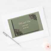 Luxe Moderne Sage groen & goud faux metallic Rechthoekige Sticker (Envelop)