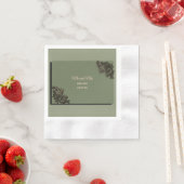 Luxe Moderne Sage groen & goud klassiek metallic Servet (Insitu)