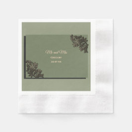 Luxe Moderne Sage groen & goud klassiek metallic Servet