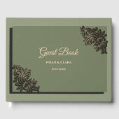 Luxe Moderne Sage groen & goud metallic Gastenboek (Voorkant)