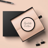 Luxe moderne scripttypografie Blush Pink Ronde Sticker
