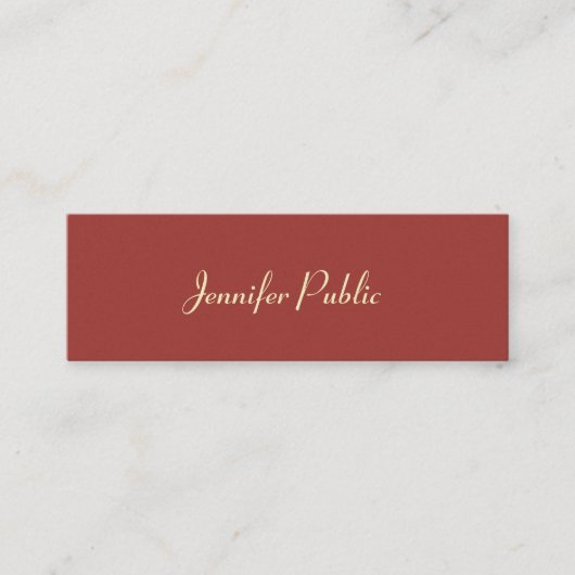 Luxe moderne Sjabloon Elegante kleuren Trendy Mini Visitekaartje (Voorkant)