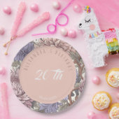 Luxe moderne stijlvolle verjaardagsfeest bloemen papieren bordje (Feest)