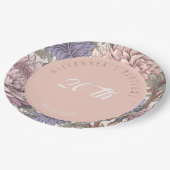 Luxe moderne stijlvolle verjaardagsfeest bloemen papieren bordje (Gekanteld)