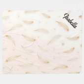 Luxe Moderne Veren Boho Collectie Fleece Deken (Voorkant (Horizontaal))