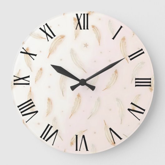 Luxe moderne veren Boho Collectie Grote Klok (Voorkant)