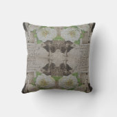 Luxe Moderne Vintage Bloem Roos Kussen (Achterkant)
