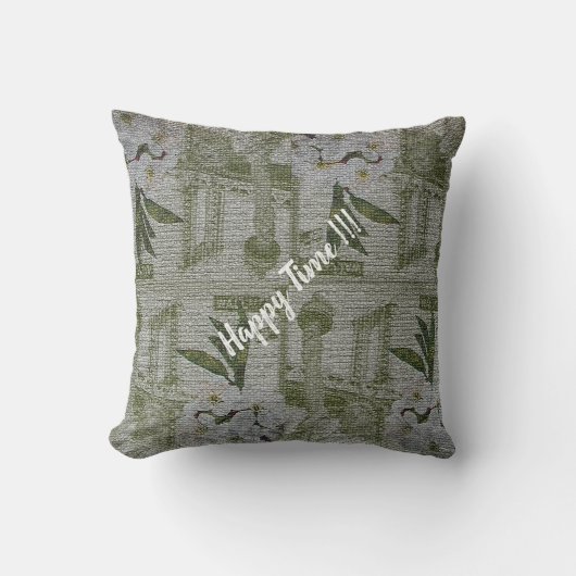 Luxe Moderne Vintage Bloem Roos Kussen (Voorkant)
